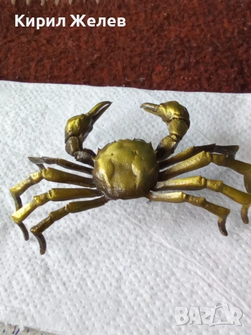 Бронзова фигурка на рак 24049, снимка 3 - Антикварни и старинни предмети - 53220857