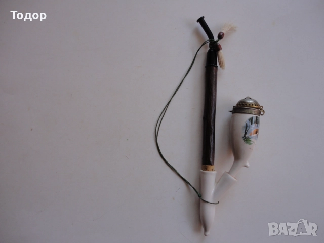 Страхотна порцеланова лула чибук , снимка 3 - Антикварни и старинни предмети - 52671265