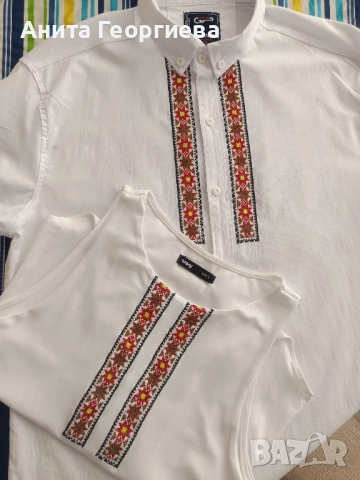 Ръчно бродирани дамски блузи с мотиви от български шевици , снимка 2 - Ризи - 28875910