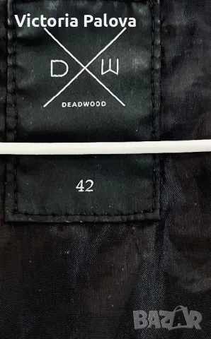 Класическо байкърско кожено яке DEADWOOD Швеция унисекс, снимка 6 - Якета - 47861409