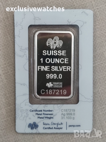 1 oz сребърно кюлче PAMP Fortuna, снимка 2 - Нумизматика и бонистика - 52130505