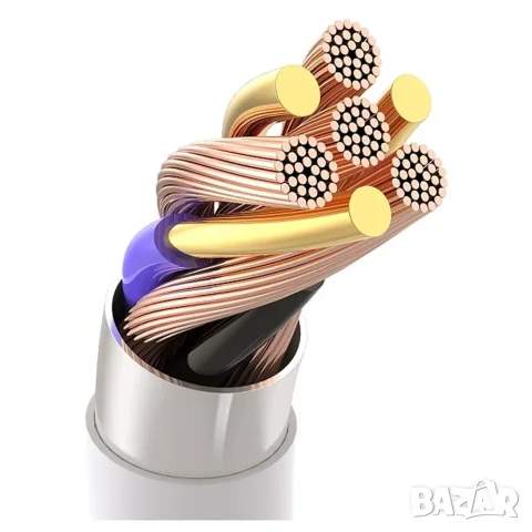 Micro USB кабел 1TECH JYS-003M, 5A, 1 м, USB-A, за зареждане и данни, бял, снимка 8 - USB кабели - 56314340