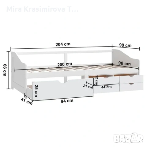 Бяло легло - кушетка, снимка 5 - Спални и легла - 53820794