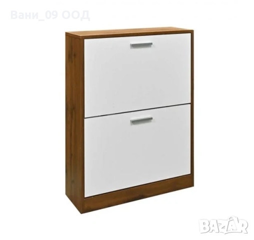 Шкаф за обувки в цвят орех+бяло 