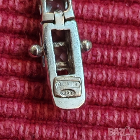 Сребърна дамска гривна, тенис гривна с циркони и родиево покритие. , снимка 5 - Гривни - 52847141