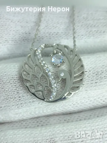 Сребърно Колие Лебед, снимка 1