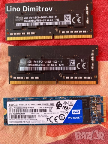 Ram ddr4 за laptop и ssd 500 M.2