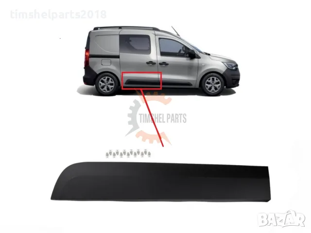 Покривна защитна лайстна, Задна врата за Renault Express след 2021 год. - Пасажерска страна