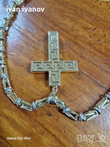 Златен Ланец с Кръст, снимка 5 - Колиета, медальони, синджири - 41679197