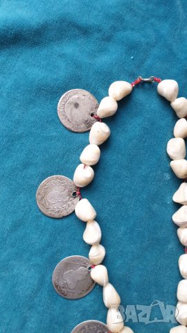 Стара седефена броеница със сребърни монети, снимка 4 - Антикварни и старинни предмети - 44434690