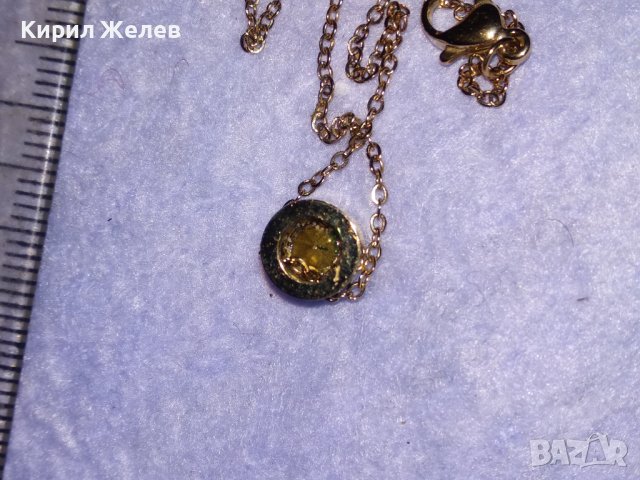 ИЗЯЩНО ПОЗЛАТЕНО КОЛИЕ със СКЪПОЦЕНЕН МЕДАЛЬОН ИСКРЯЩ ФАСЕТИРАН ХРИЗОЛИТ 38641, снимка 11 - Колиета, медальони, синджири - 41622896