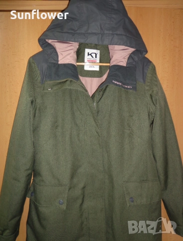 Дамско зелено топло зимно парка яке  Kari Traa с качулка, размер L  , снимка 6 - Якета - 53397755