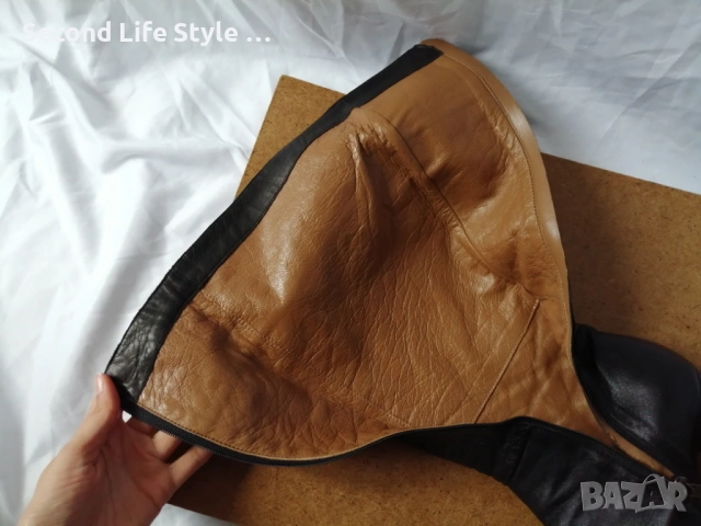 № 39 дамски ботуши естествена кожа - с висок ток; черен цвят, снимка 12 - Дамски ботуши - 53135911