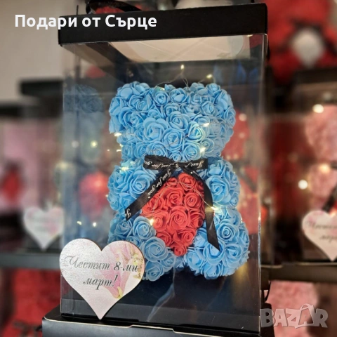 10 мечета от рози с луксозна опаковка, сърчице, лампички, снимка 5 - Декорация за дома - 53224741