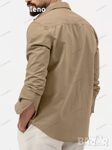 Мъжка ежедневна риза с джобове и дълги ръкави, 5цвята , снимка 8 - Ризи - 44840632