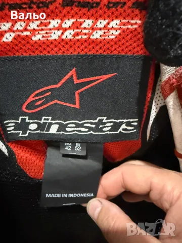 Кожено мото яке Alpinestars 52 -Lразмер, снимка 4 - Якета - 56334285
