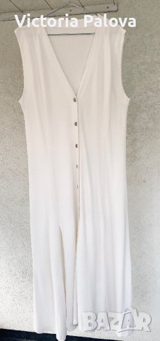 Дълга рокля с цепки, лакостена материя, снимка 2 - Рокли - 41327538