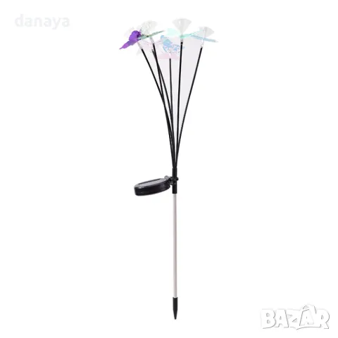 5771 Градинска соларна лампа с 6 люлеещи пеперуди, 75 см, снимка 11 - Декорация за дома - 49311182