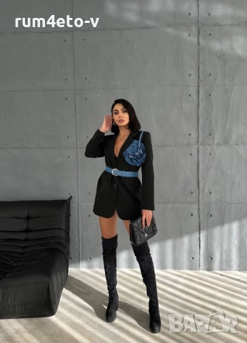 Сако с красиво цвете от деним , снимка 2 - Сака - 51620816