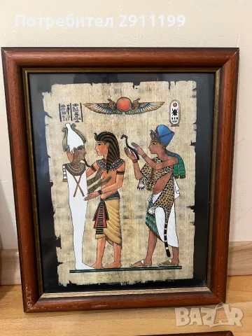 Картина с египетски папирус, комплект от 4 бр., снимка 3 - Картини - 49943386