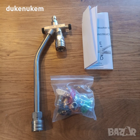 Двоен конектор за пяна и дюза за водоструйка, 1/4" Quick Connect, 5 накрайника, снимка 7 - Други инструменти - 53071715