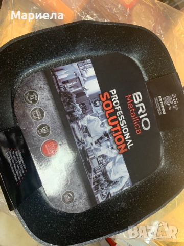 Професионален грил тиган Brio Metallica, с незалепващо покритие, индукционен, 28х28см, снимка 2 - Съдове за готвене - 52117223