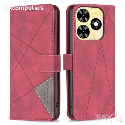 TECNO Spark Go 2024 4G / Spark 20 / Spark 20C / Pop 8 BINFEN COLOR Magnetic Wallet Калъф и Протектор, снимка 4 - Калъфи, кейсове - 50952394