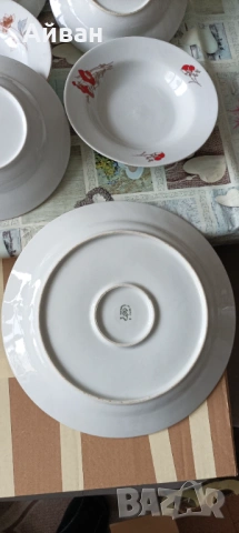 Стари български порцеланови чинии и плата , снимка 5 - Чинии - 53154071