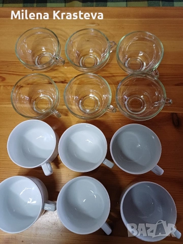 12 чаени чаши за  3 евро. Шест са порцелан произведен в България., снимка 3 - Чаши - 53165051