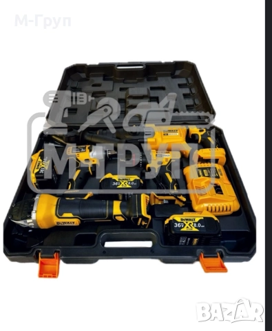 Комплект Девалт 4в1 Ъглошлайф,Винтоверт,Гайковерт и Перфоратор, снимка 2 - Други машини и части - 51743620