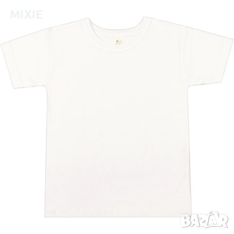 Нова детска бяла тениска с къс ръкав