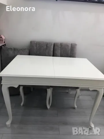 Разтегателна трапезна маса с 6 стола , снимка 4 - Маси - 50236404
