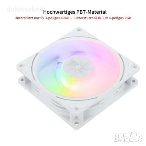 ARGB вентилатор за CPU Thermalright TL-P9W-S 92mm PWM – тих и мощен, снимка 5 - Други - 53291296