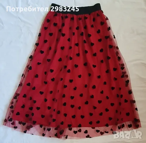 Мрежеста пола със сърца, снимка 2 - Поли - 56246471