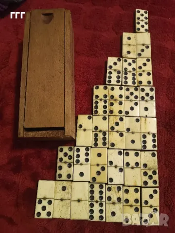 Старо домино от кост и абанос, снимка 5 - Антикварни и старинни предмети - 49143952