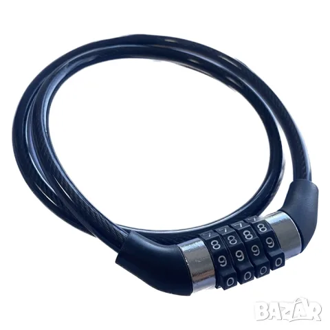 Черно заключващо въже 60 cm и 10 mm с код