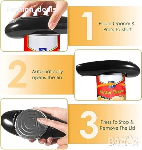 Нова Електрическа Отварачка за Консерви с Едно Натискане, Безопасно и Лесно, снимка 6 - Други стоки за дома - 42702673
