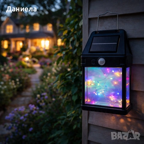 Градиска соларна лампа с декоративни Led лампички Fairy lights - мека, цветна светлина, снимка 5 - Соларни лампи - 53782857