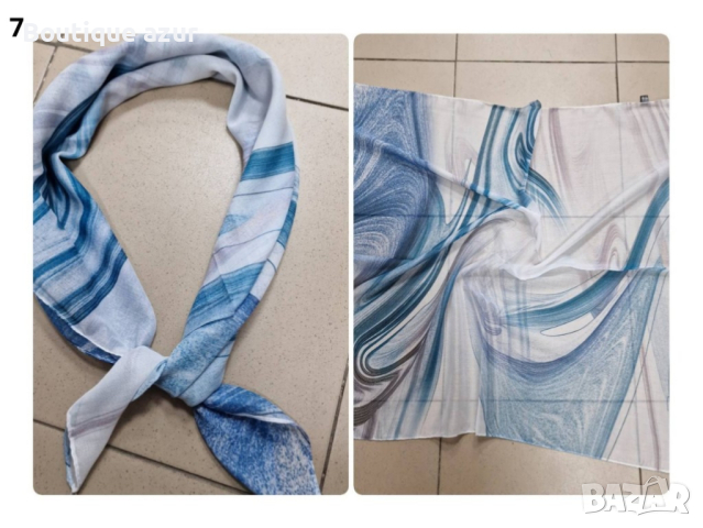 Красив дамски шал в различни принтове 70/70см, 100% памук, снимка 4 - Шалове - 44750948