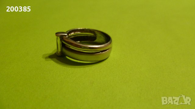 Масивен сребърен пръстен с голям бял кристал, снимка 2 - Пръстени - 38796161