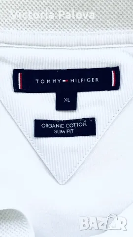Бяла блуза/тениска поло яка TOMMY HILFIGER органик памук, снимка 16 - Тениски - 49875374