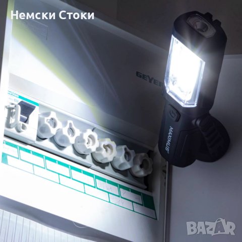 Работна лампа Maximus (Duracell) 3W с батерии или зарядно, снимка 4 - Други - 42629536