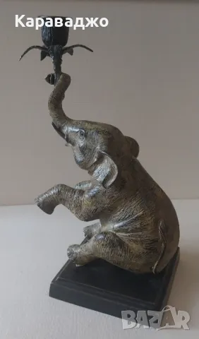 Бронзов Слон Свещник, снимка 4 - Декорация за дома - 48645113