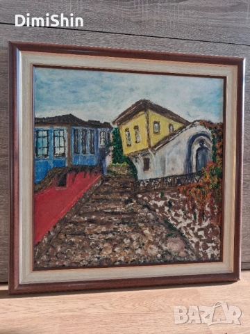 Картина с маслени бои в рамка 49/49 см. , снимка 3 - Картини - 49156003