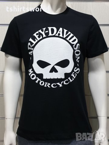 Нова мъжка тениска с дигитален печат HARLEY DAVIDSON, мотори, Череп, снимка 6 - Тениски - 34657214
