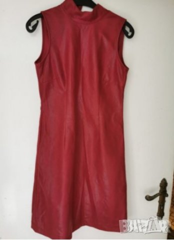 еко кожа червена рокля М размер  марка Vero Moda, снимка 1 - Рокли - 34673575