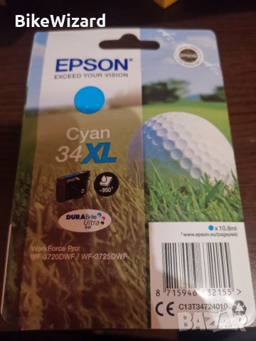 Epson Мастилена касета 34XL, Cyan - 10.8ml (C13T34724010)