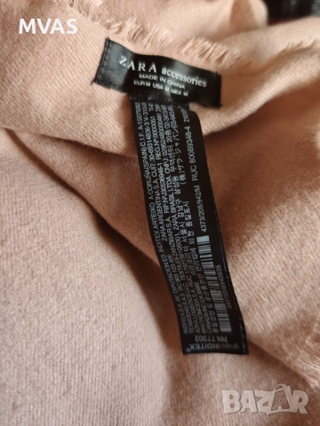 Нов ZARA голям розов шал наметало наметка пепел от рози, снимка 7 - Шалове - 52857345