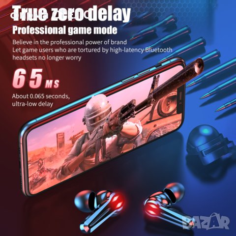 	 Геймърски слушалки STELS M28, True Wireless, IPX2, Bluetooth, Touch Control, Черен, снимка 5 - Безжични слушалки - 41514738