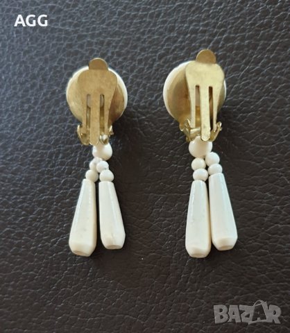 Винтидж обеци от слонова кост, снимка 3 - Обеци - 40846804